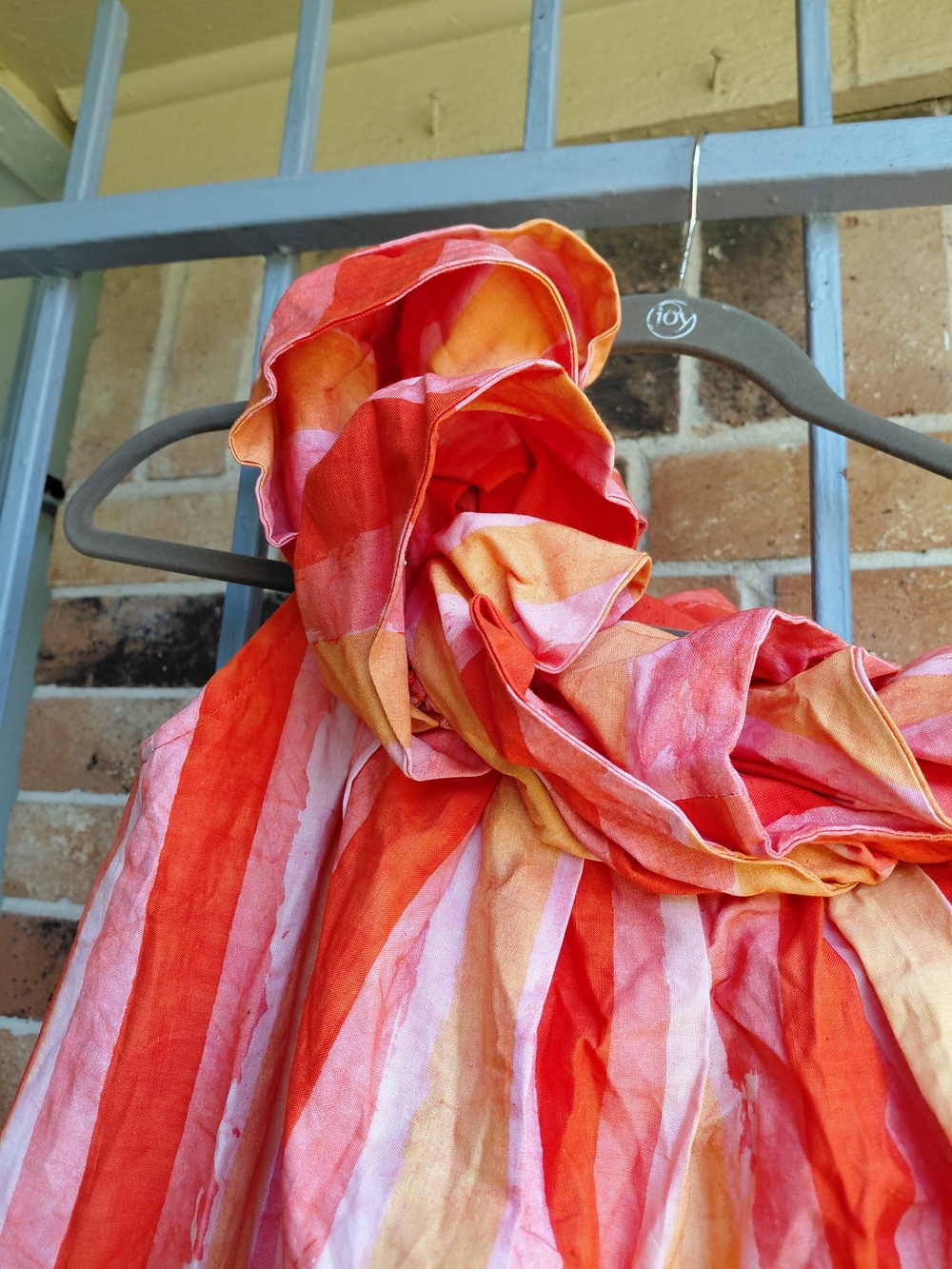 Women’s Striped Ruffle - Orange & Pink - Picture 4 of 7